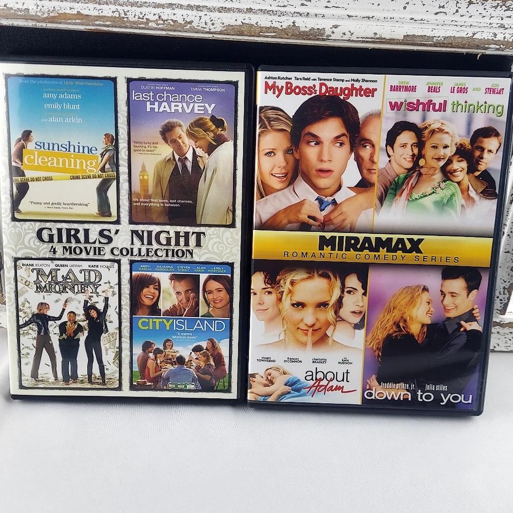 Girls' Night & Romantic Comedy DVD Collection, Set of 2, 8 Movies, Like New